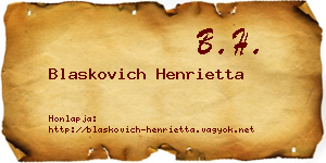 Blaskovich Henrietta névjegykártya